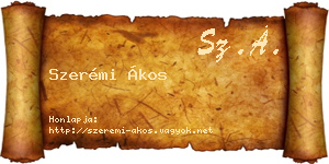 Szerémi Ákos névjegykártya